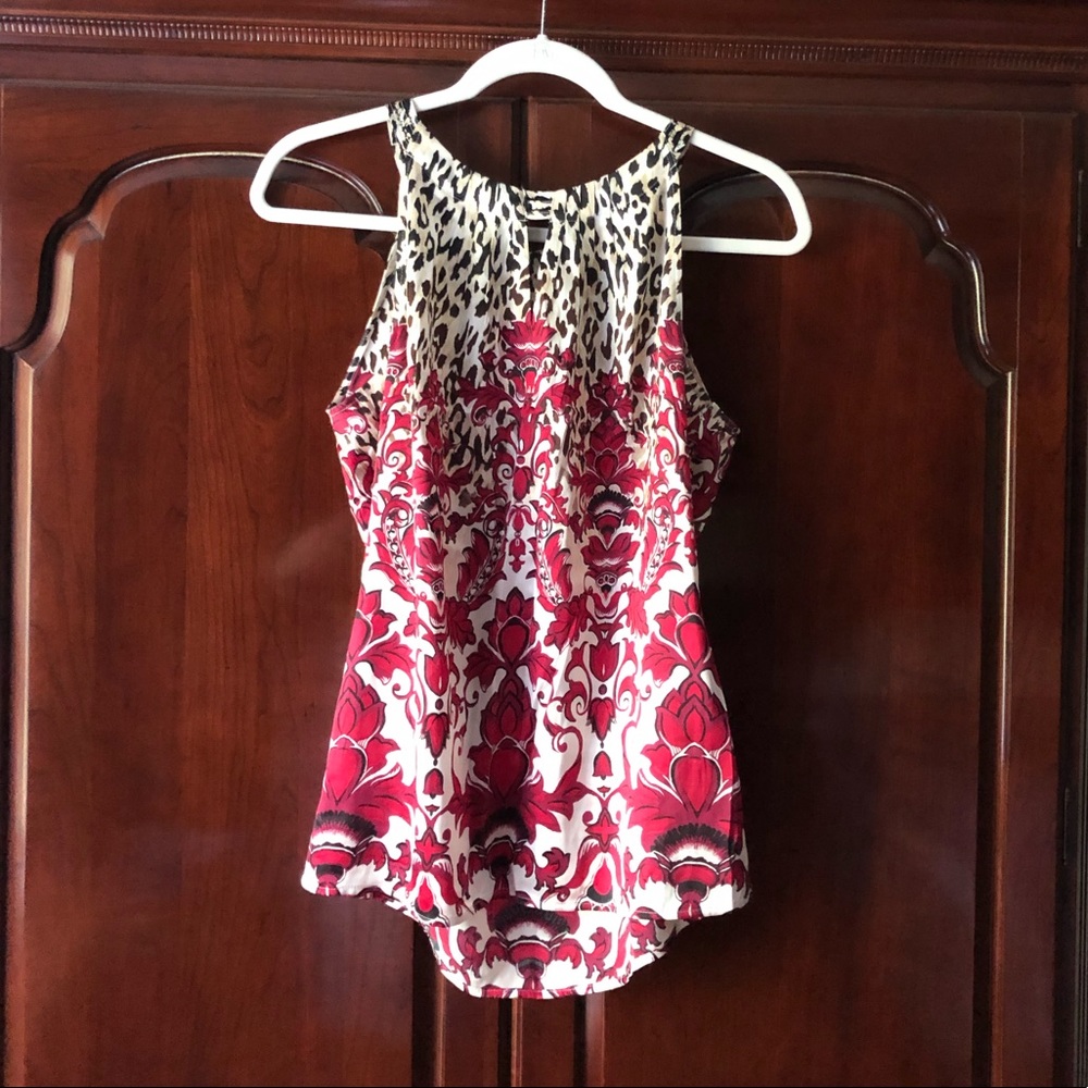 White House Black Market women 8 silk stretch top